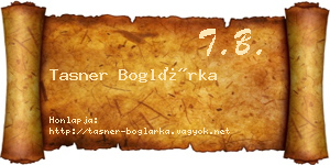 Tasner Boglárka névjegykártya